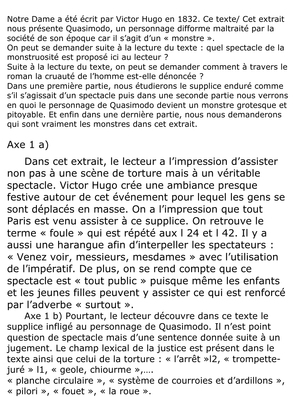 Prévisualisation du document Notre Dame de Victor Hugo:  : quel spectacle de la monstruosité est proposé ici au lecteur ?