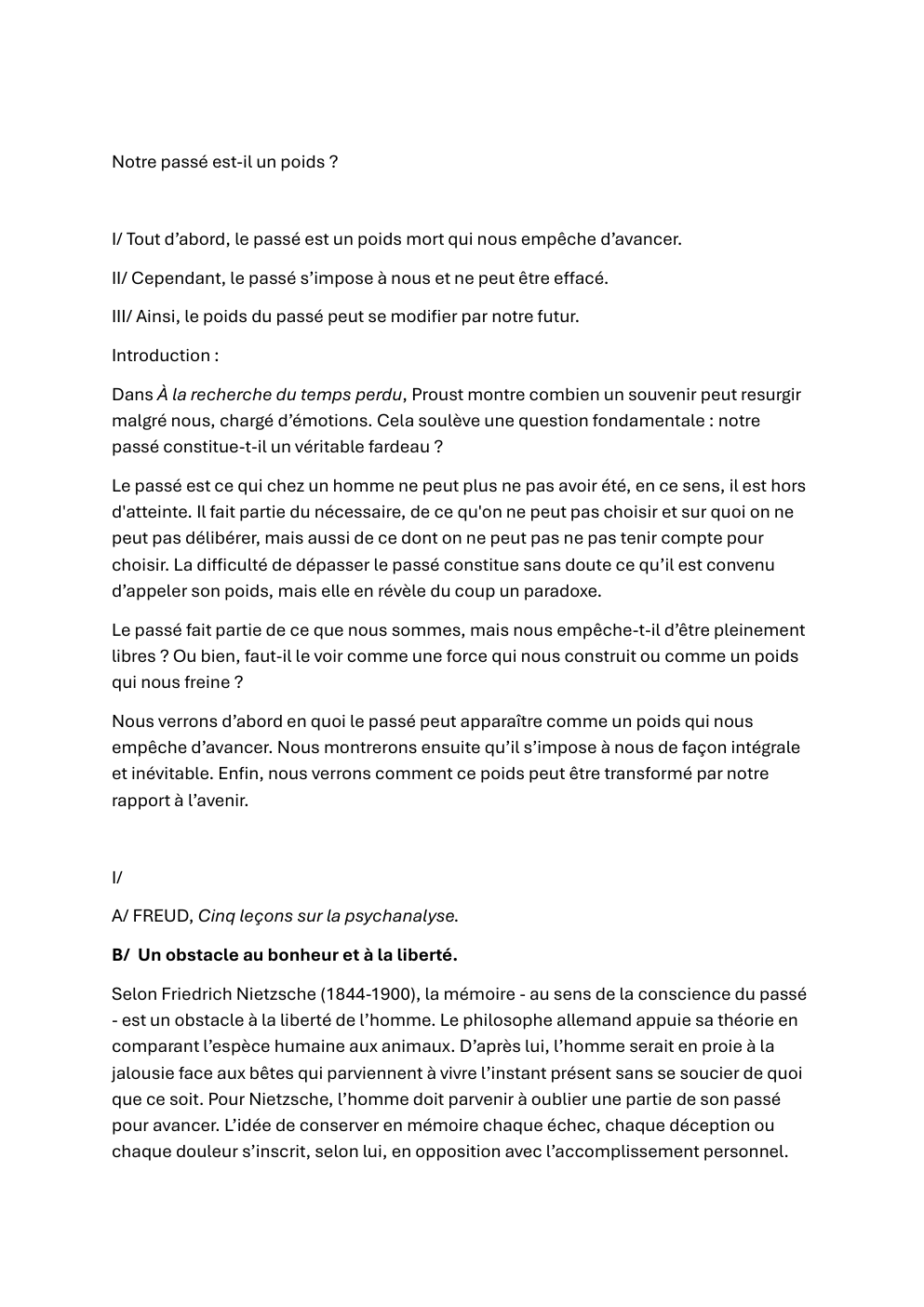 Prévisualisation du document Notre passé est il un poids