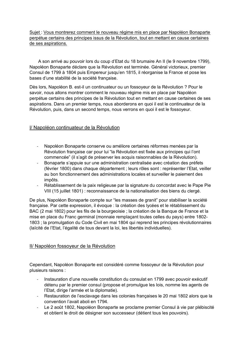 Prévisualisation du document Nouveau régime mis en place par Napoléon bonaparte