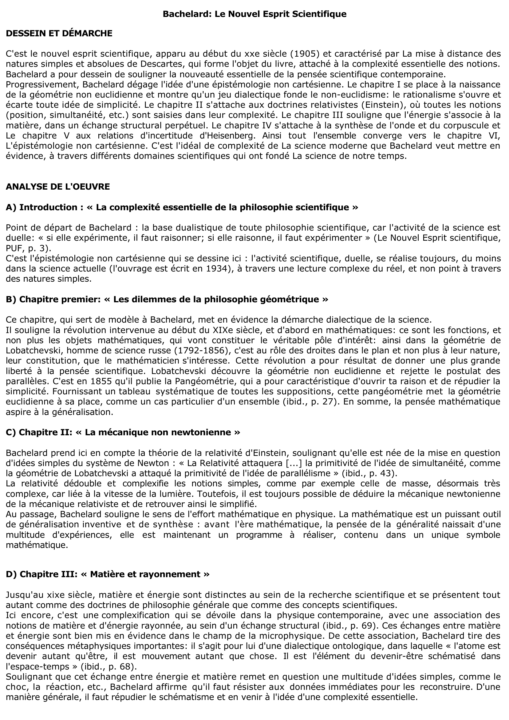 Prévisualisation du document NOUVEL ESPRIT SCIENTIFIQUE (Le) de Gaston Bachelard (résumé)