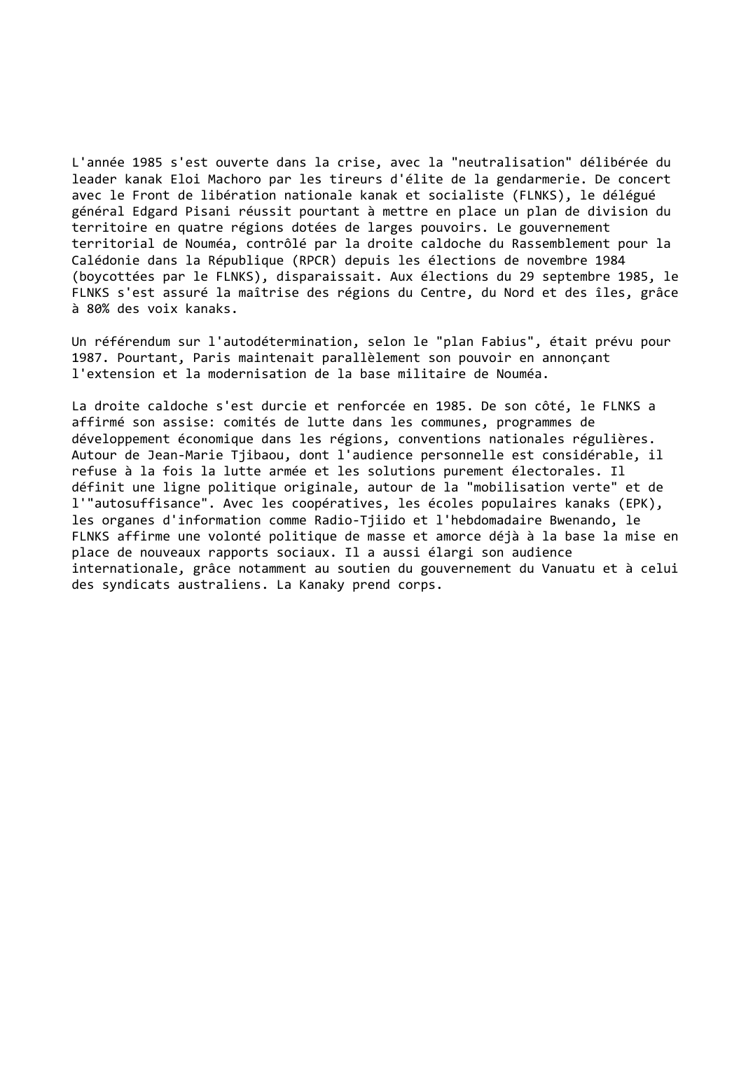 Prévisualisation du document Nouvelle-Calédonie (1985-1986)