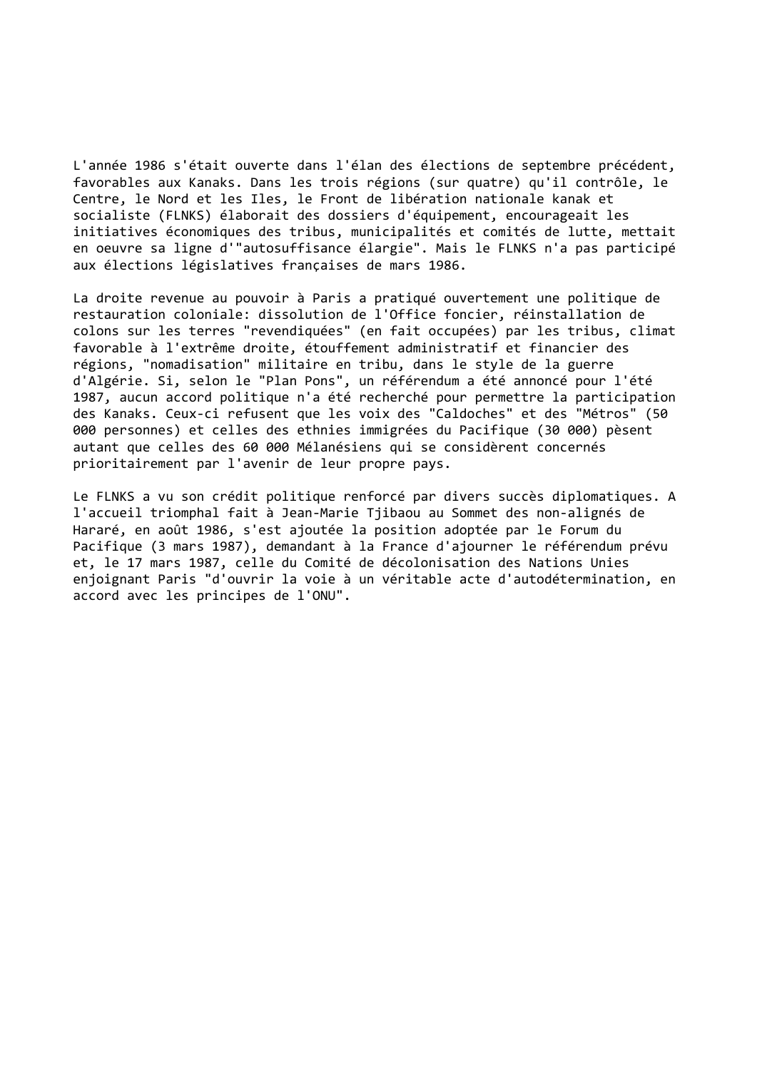Prévisualisation du document Nouvelle-Calédonie (1986-1987)
