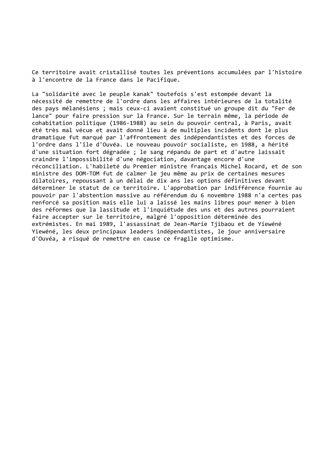 Prévisualisation du document Nouvelle-Calédonie (1988-1989)