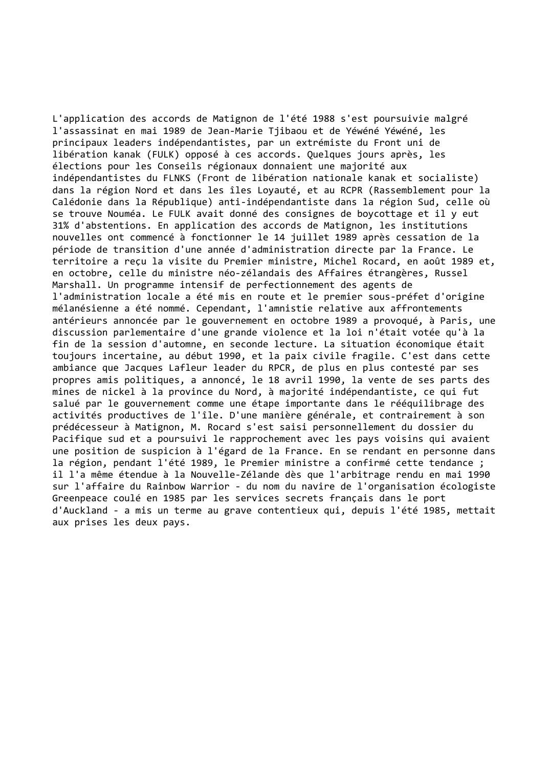 Prévisualisation du document Nouvelle-Calédonie (1989-1990)