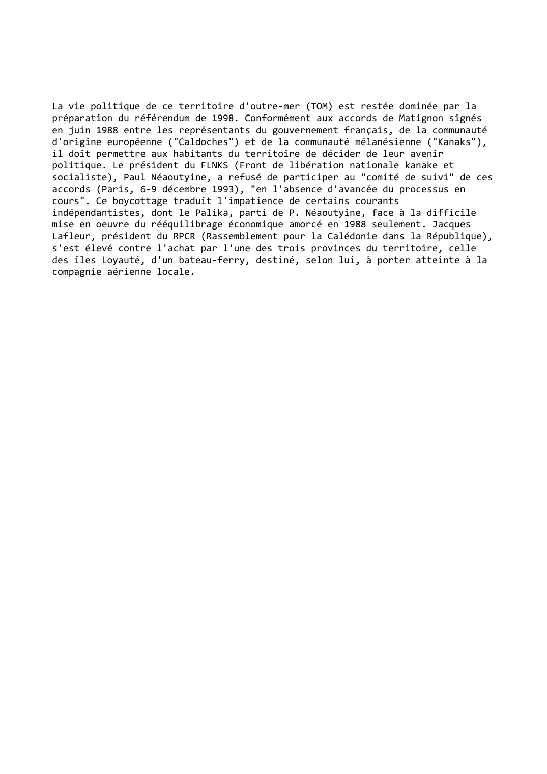 Prévisualisation du document Nouvelle-Calédonie (1993-1994)