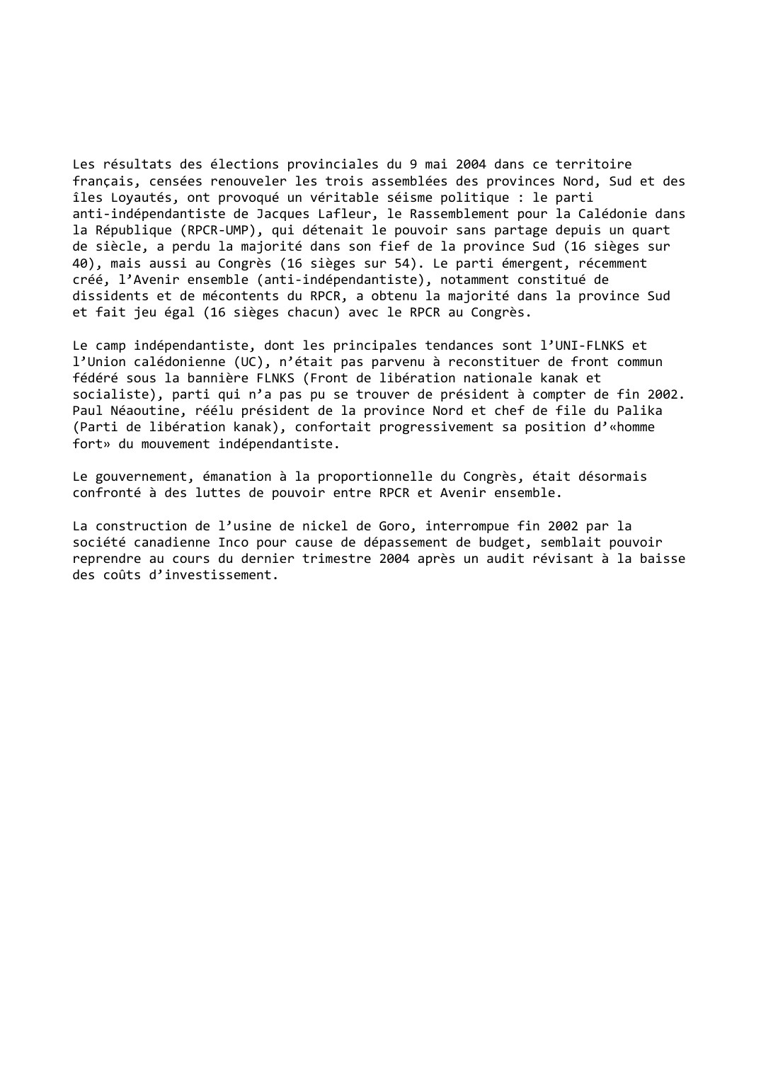 Prévisualisation du document Nouvelle-Calédonie (2003-2004)