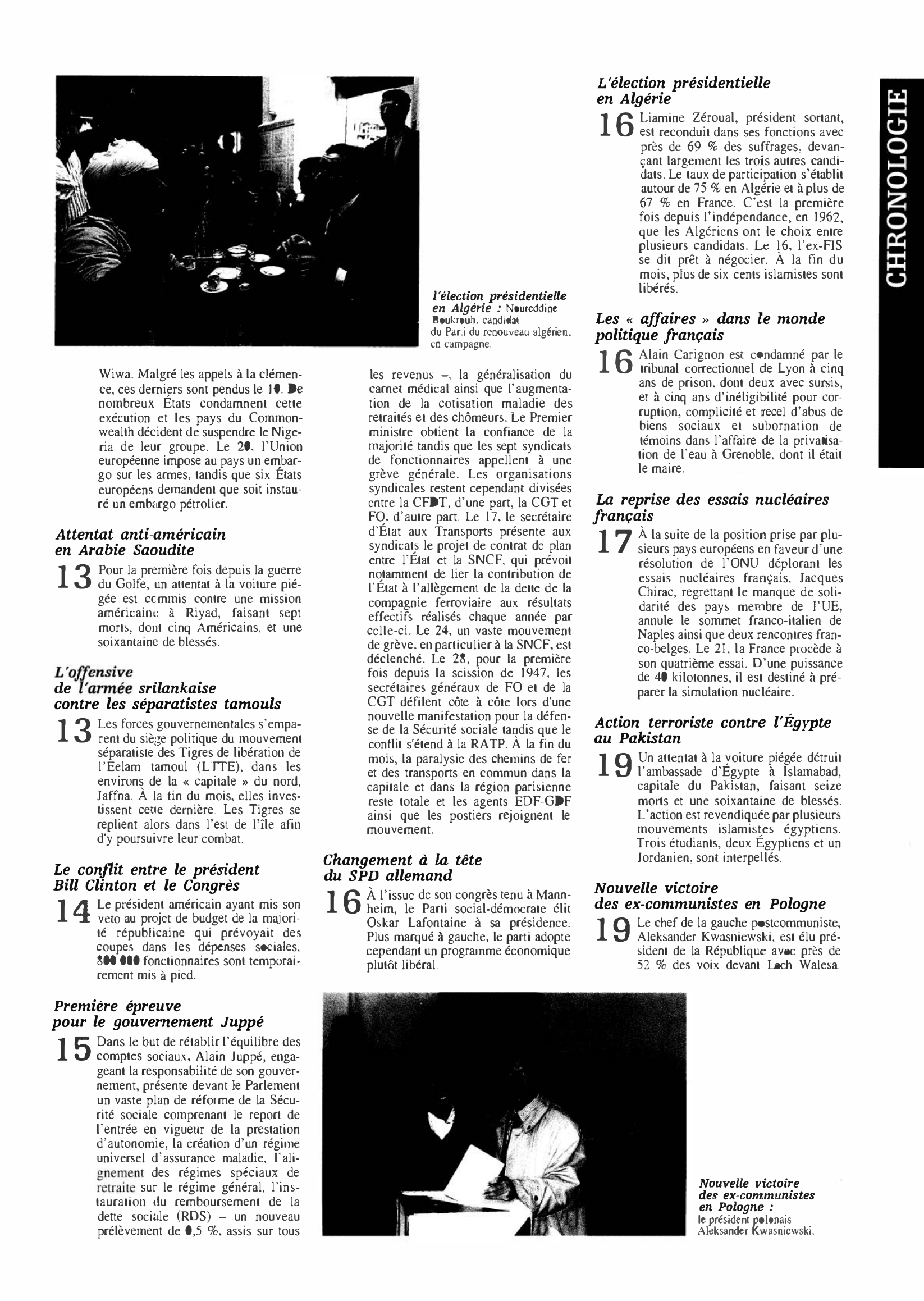 Prévisualisation du document novembre 1995 dans le monde (histoire chronologique)