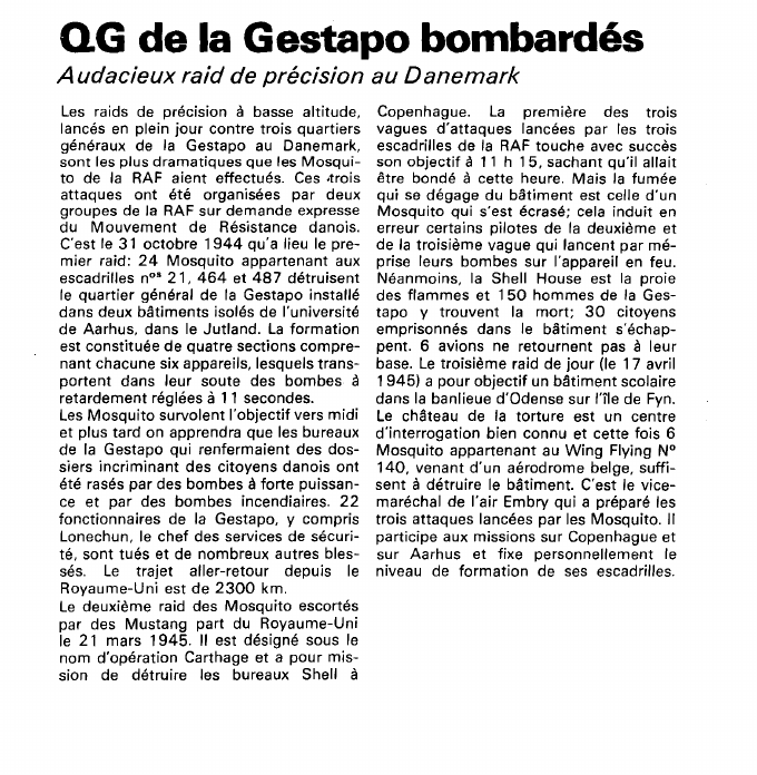 Prévisualisation du document O.G de la Gestapo bombardés (seconde guerre mondiale).Audacieux raid de