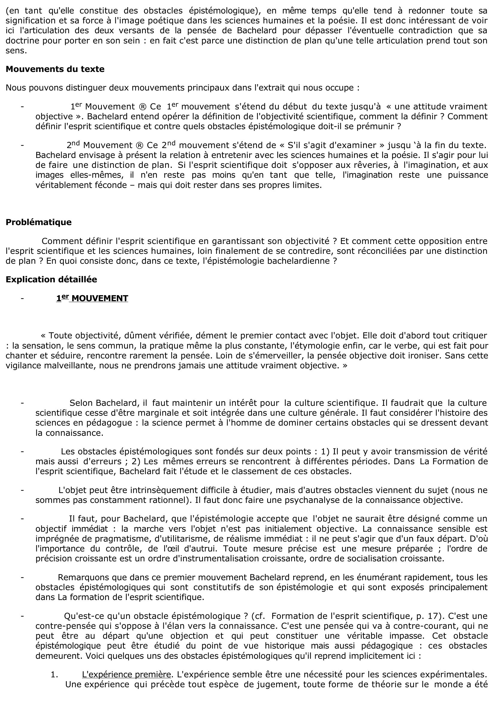 Prévisualisation du document OBJECTIVITE ET METHODE (BACHELARD, La Psychanalyse du feu)