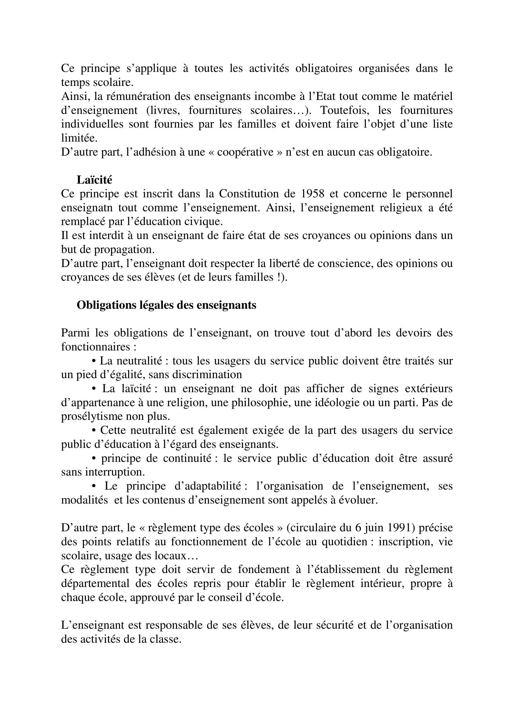 Prévisualisation du document OBLIGATIONS DROITS RESPONSABILITE DU PE

Fiche synthèse construite par Sylvain
sylvain.