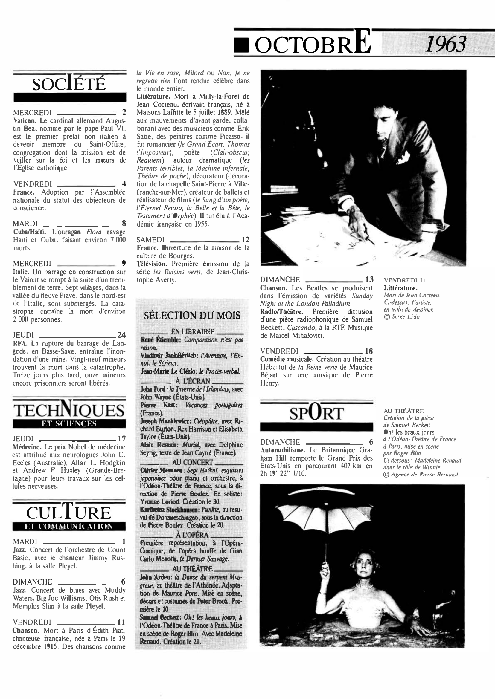 Prévisualisation du document OCTOBRE 1963 dans le monde (histoire chronologique)