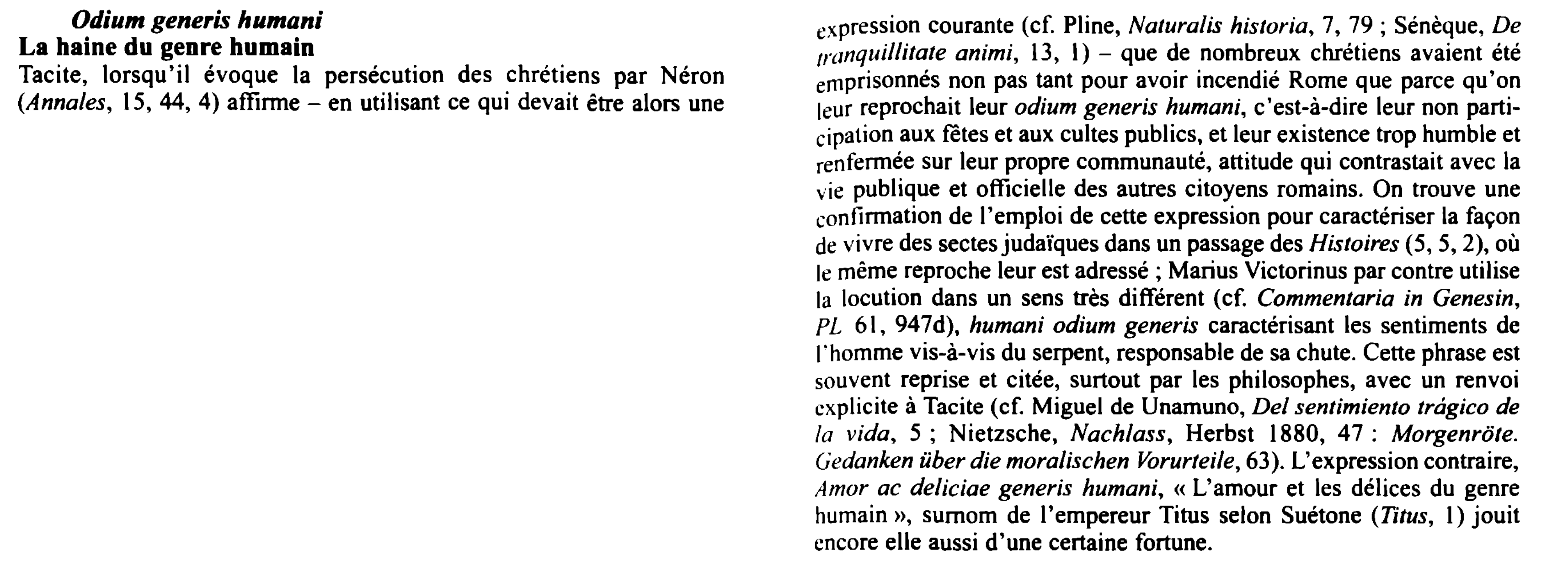 Prévisualisation du document Odium generis humani
La haine du genre humain
Tacite, lorsqu'il évoque la persécution des chrétiens par Néron
(Annales, 15, 44,...