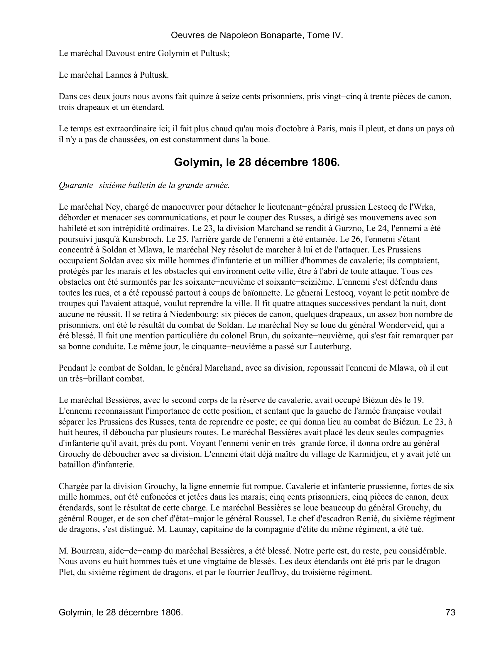 Prévisualisation du document Oeuvres de Napoleon Bonaparte, Tome IV.