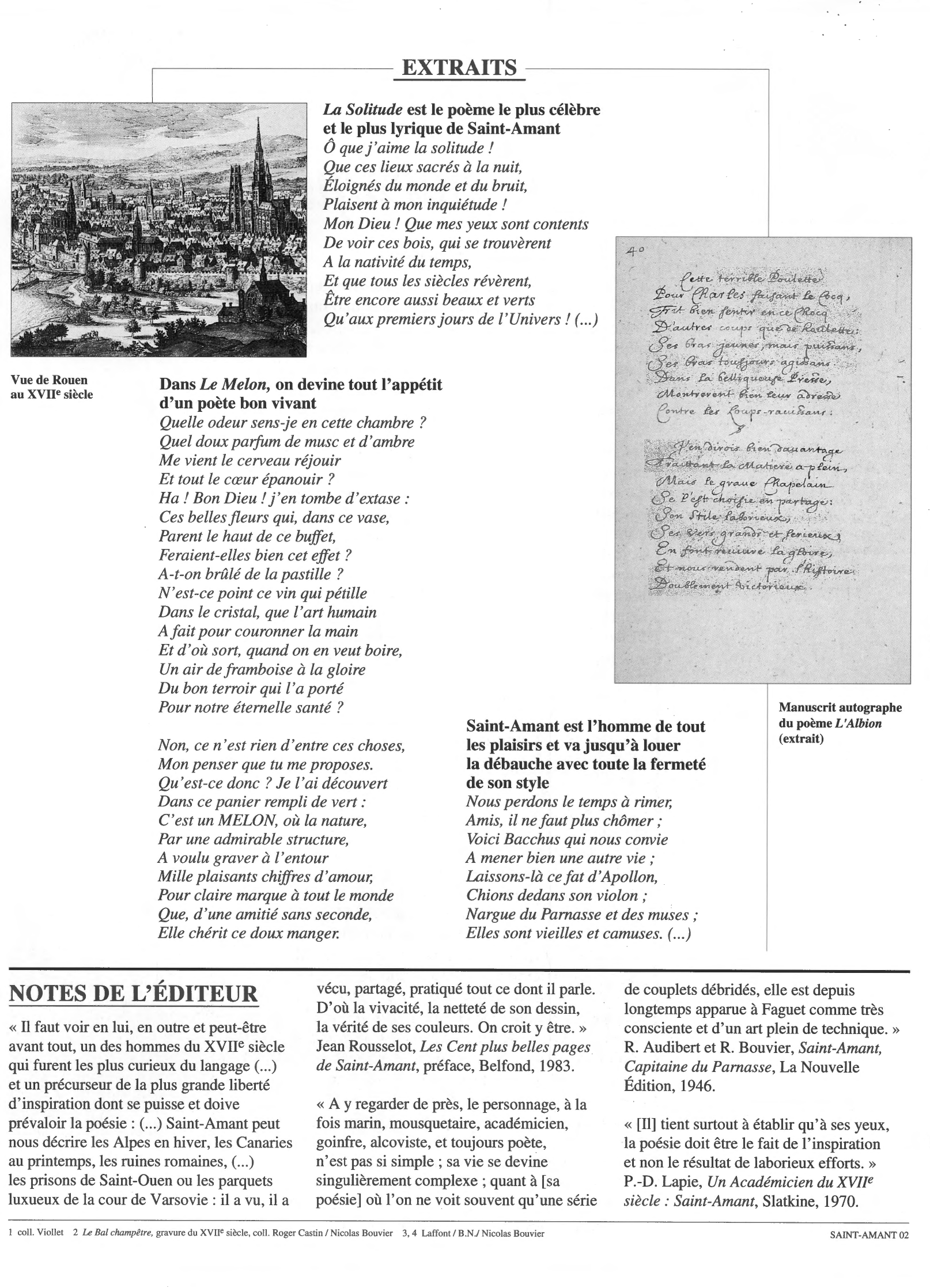 Prévisualisation du document Oeuvres poétiques de Saint-Amand