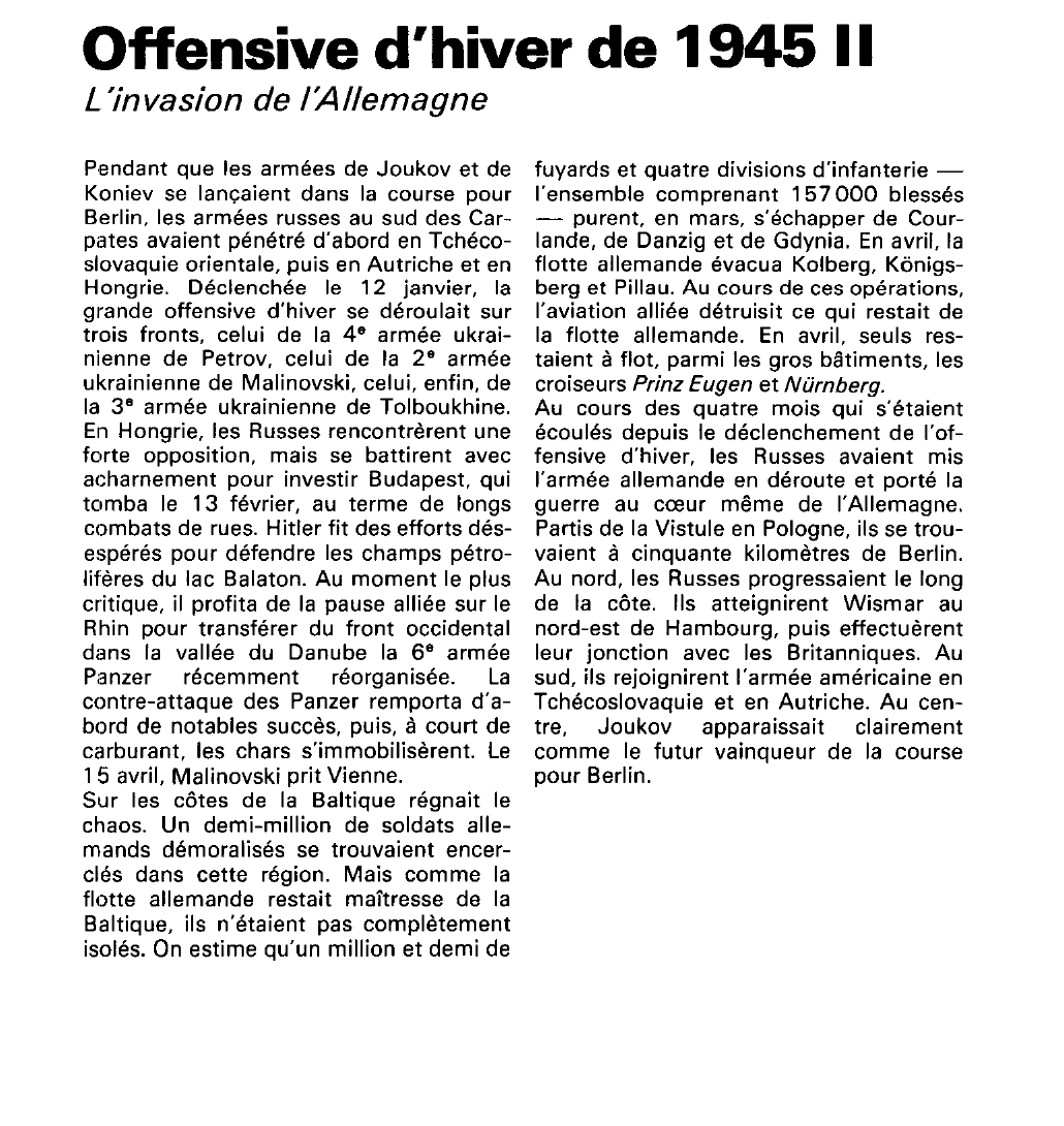 Prévisualisation du document Offensive d'hiver de 1945 (seconde guerre mondiale).