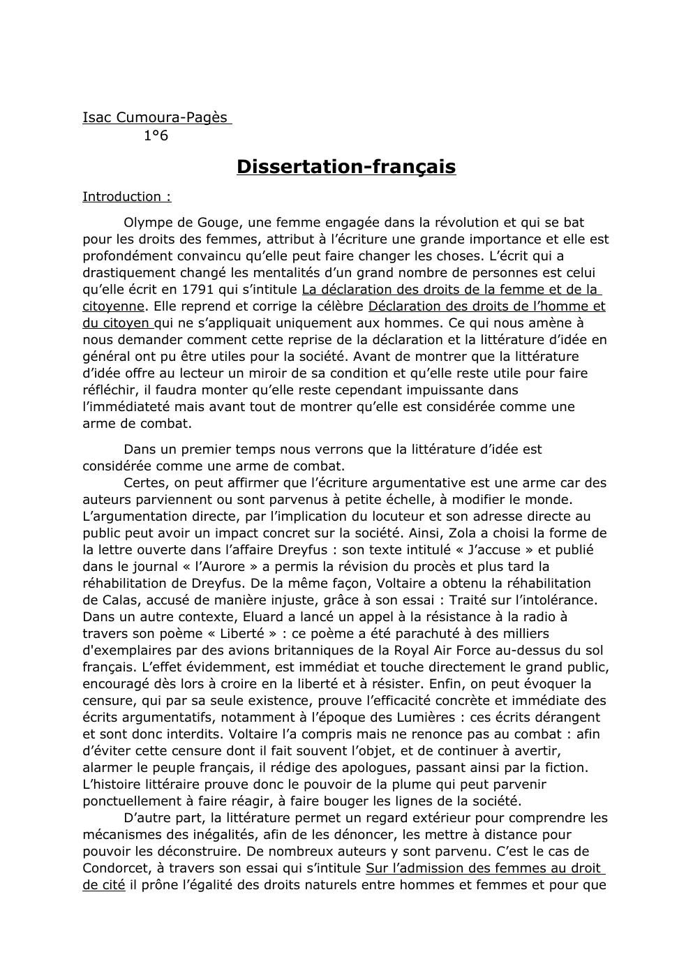 Prévisualisation du document Olympe de Gouges - Déclaration des droits de l’homme et du citoyen
