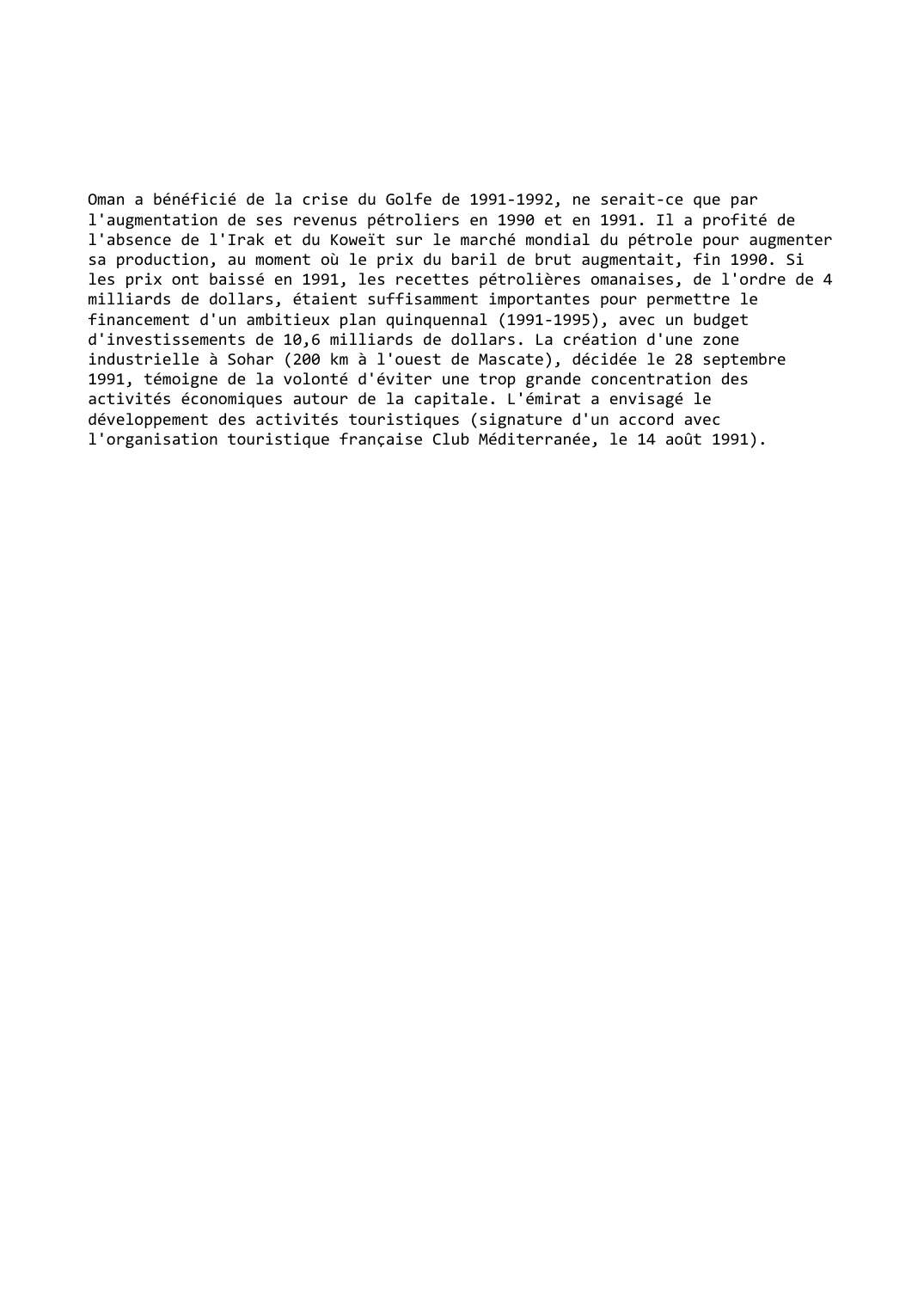 Prévisualisation du document Oman (1991-1992)