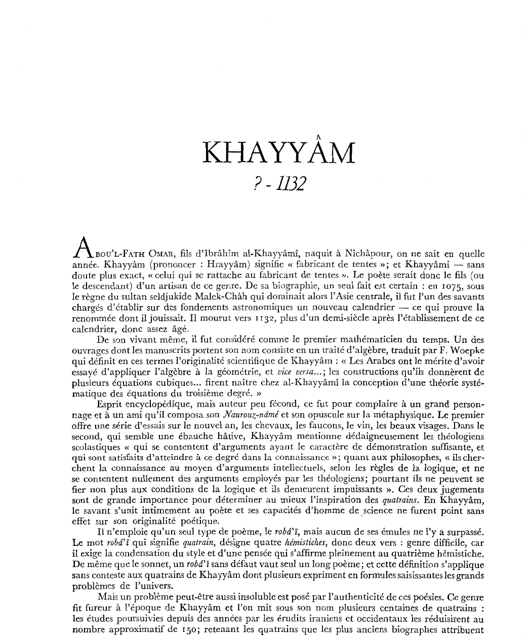 Prévisualisation du document Omar Khayyâm