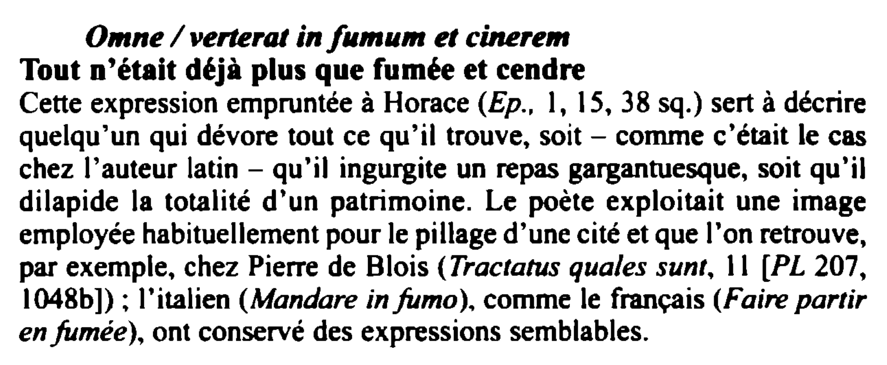 Prévisualisation du document Omne / verterat in fumum et cinerem