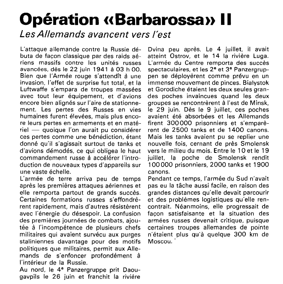 Prévisualisation du document Opération «Barbarossa»:
L'Allemagne envahit la Russie.