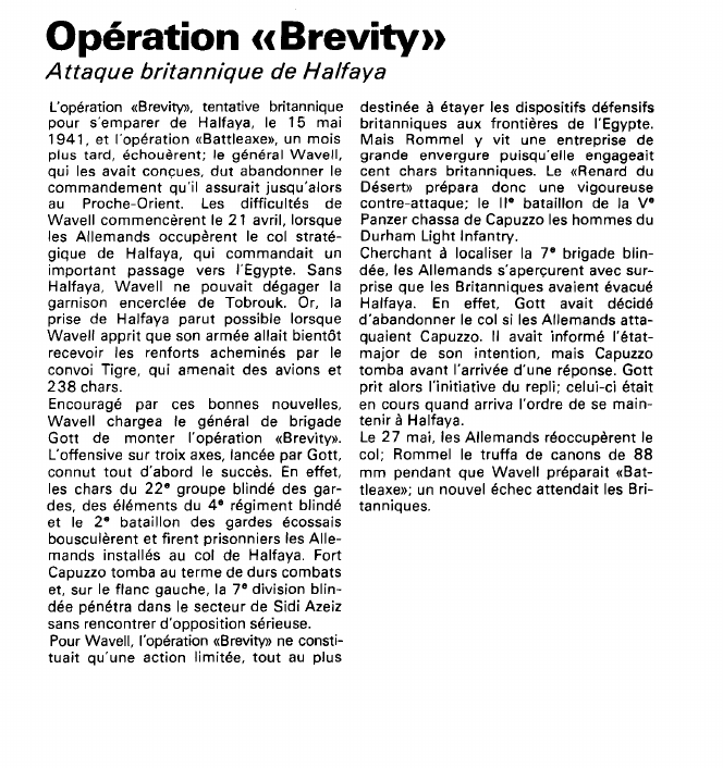 Prévisualisation du document Opération «Brevity»Attaque britannique de Halfaya.