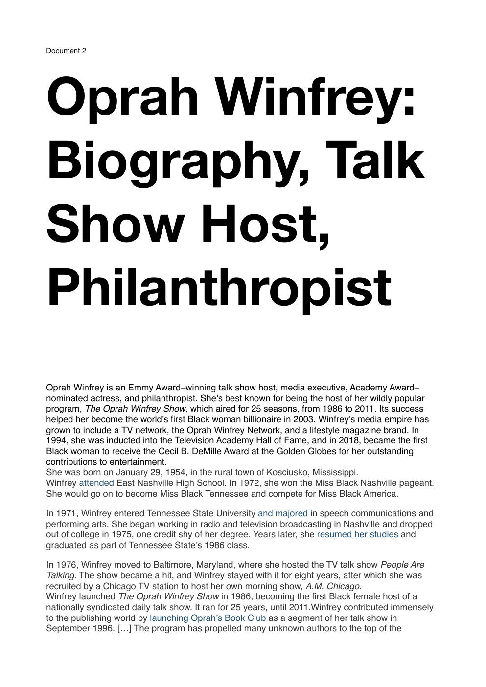 Prévisualisation du document Oprah Winfrey’s biography