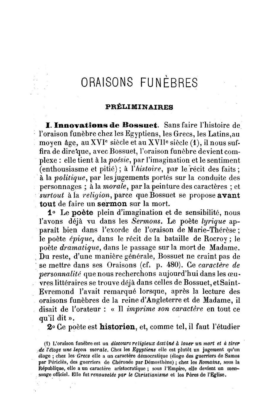 Prévisualisation du document ORAISONS FUNÈBRES, de Bossuet