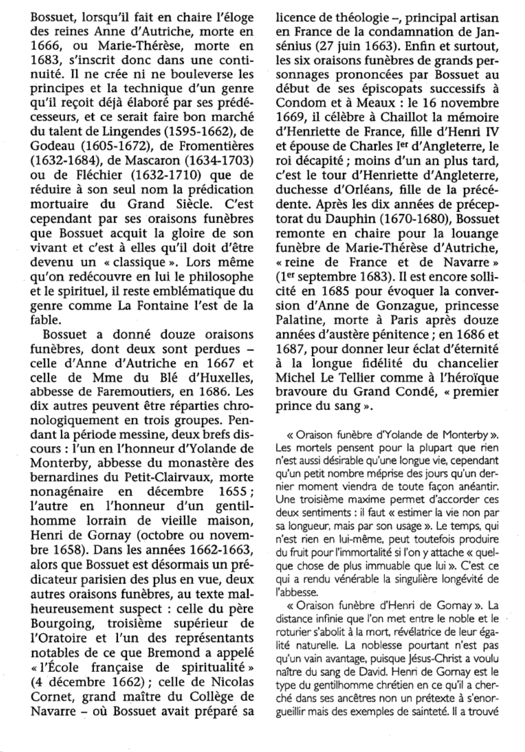 Prévisualisation du document Oraisons FUNÈBRES, de Jacques Bénigne Bossuet (résume et analyse complète)