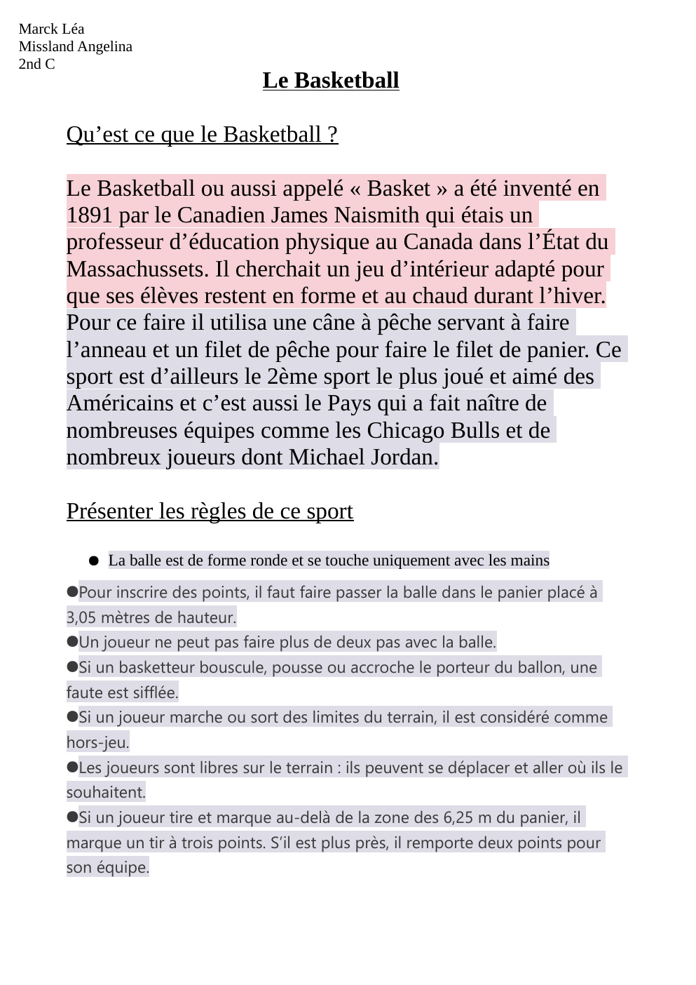 Prévisualisation du document Oral Allemand: Le Basketball