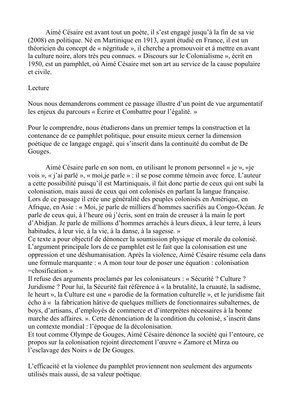 Prévisualisation du document Oral Discours sur le colonialisme