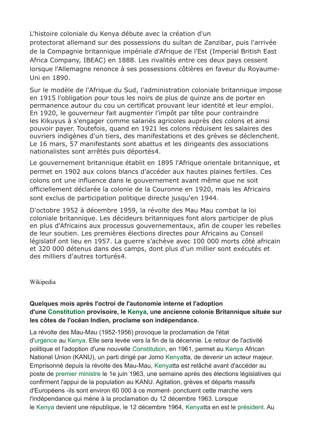 Prévisualisation du document Oral histoire: L'histoire coloniale du Kenya