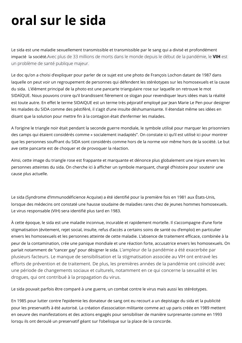 Prévisualisation du document oral sur le sida