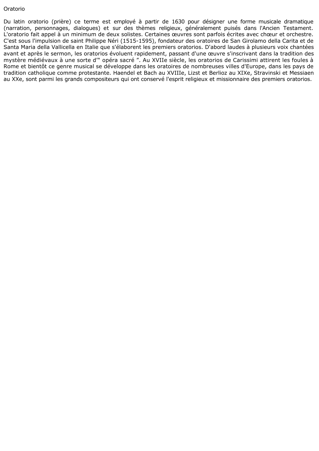 Prévisualisation du document Oratorio