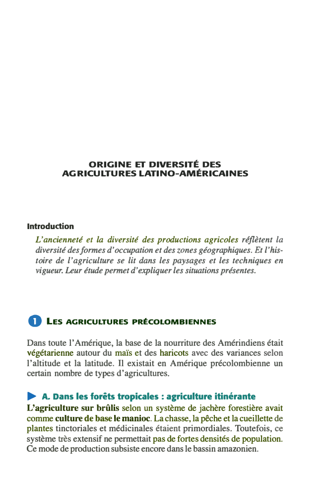 Prévisualisation du document ORIGINE ET DIVERSITÉ DES AGRICULTURES LATINO-AMÉRICAINES