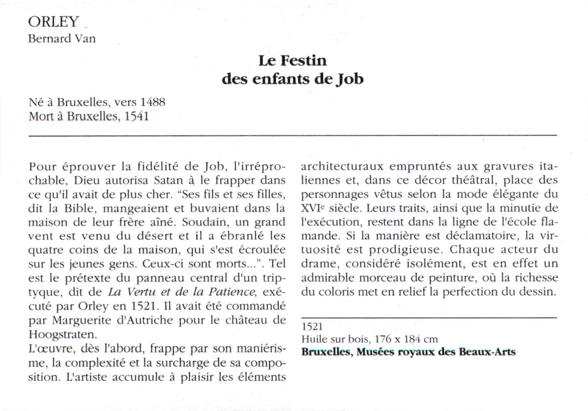 Prévisualisation du document ORLEY Bernard Van : Le Festin des enfants de Job