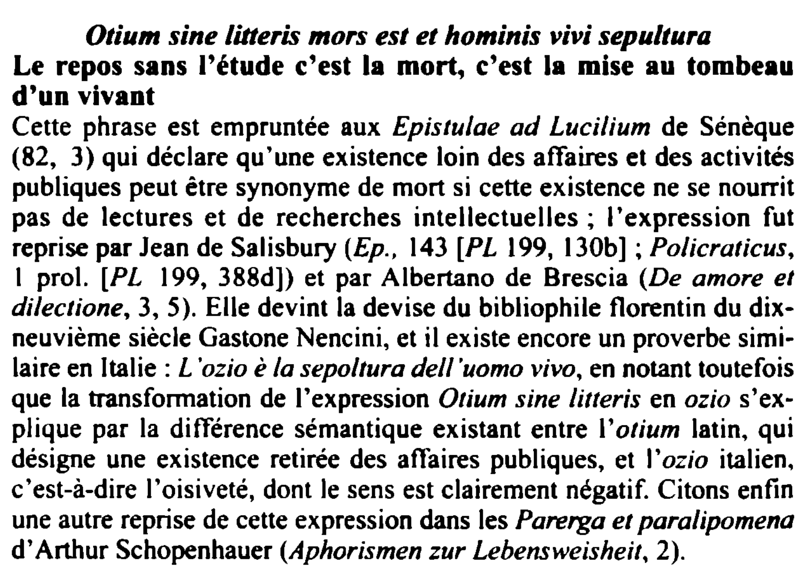 Prévisualisation du document Otium sine litteris mors est et hominis vivi sepultura
