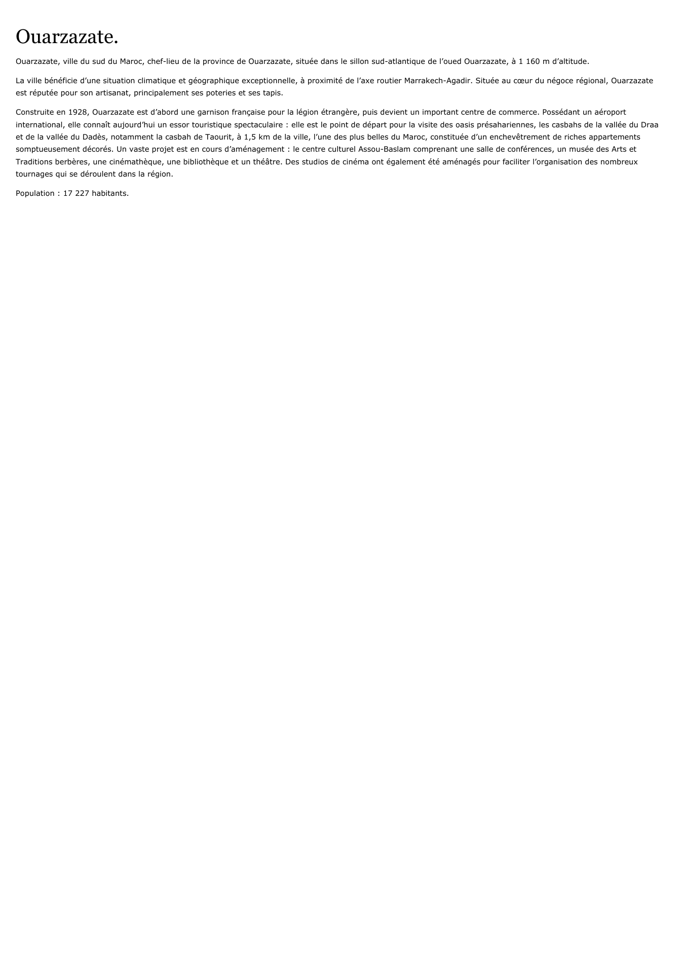 Prévisualisation du document Ouarzazate.