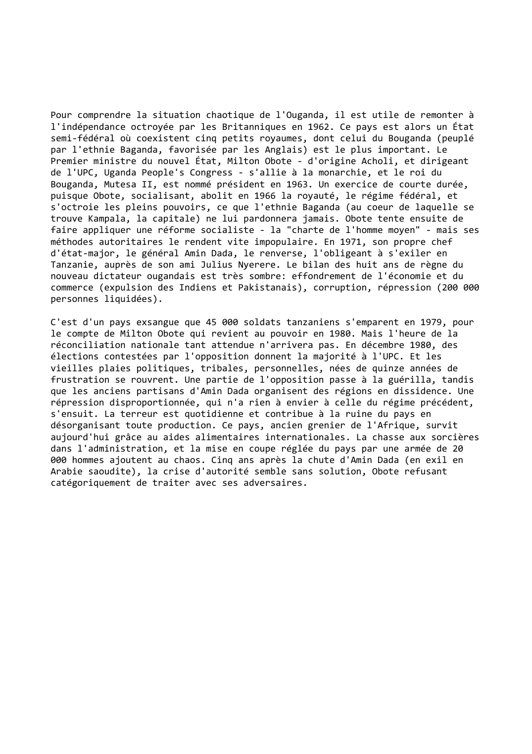 Prévisualisation du document Ouganda (1983-1984)