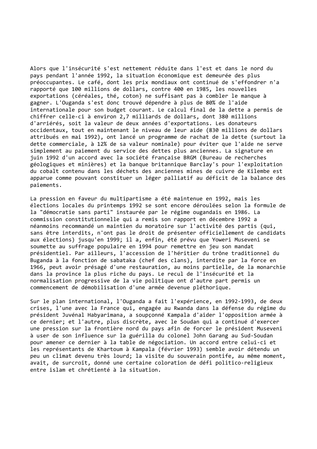 Prévisualisation du document Ouganda 1992-1993