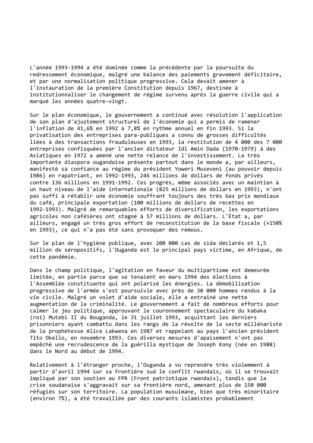 Prévisualisation du document Ouganda (1993-1994)