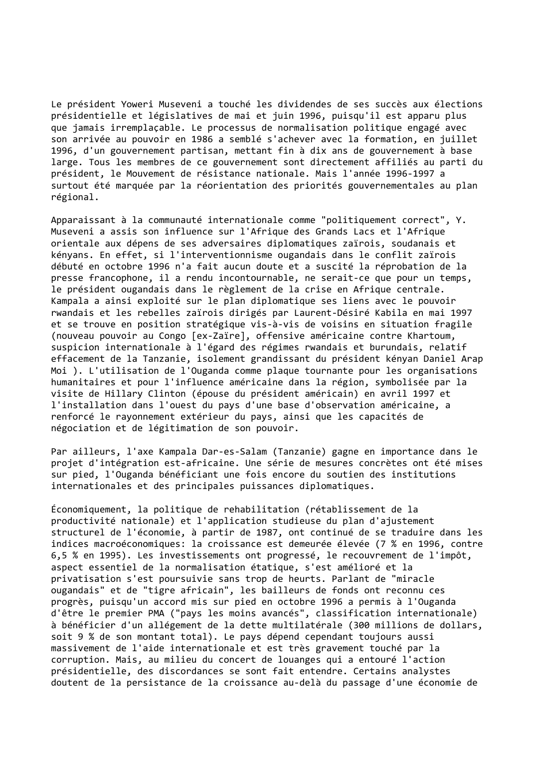 Prévisualisation du document Ouganda (1996-1997)