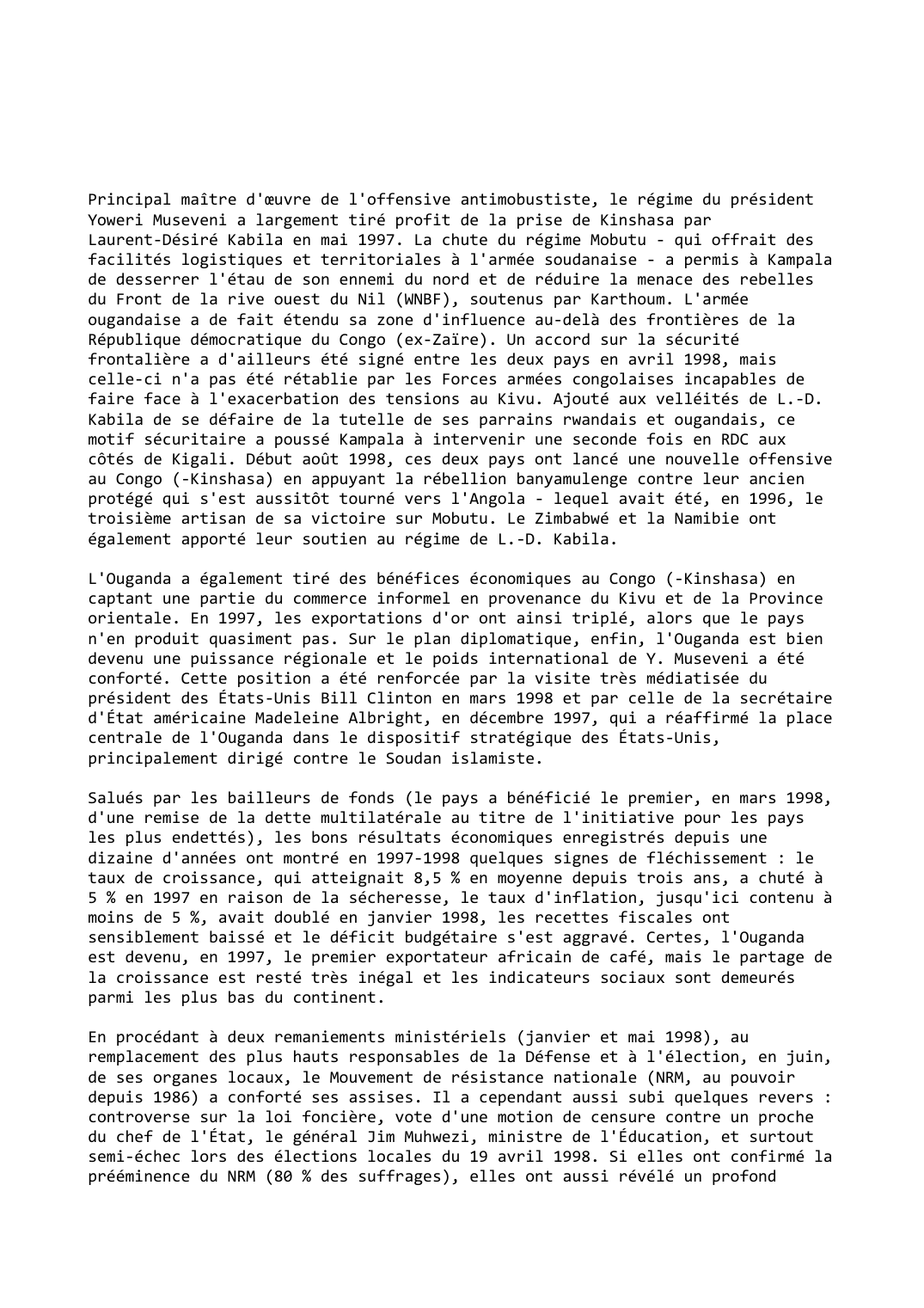 Prévisualisation du document Ouganda (1997-1998)