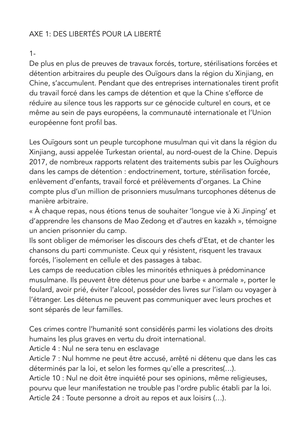 Prévisualisation du document Ouïgours exposé lycée