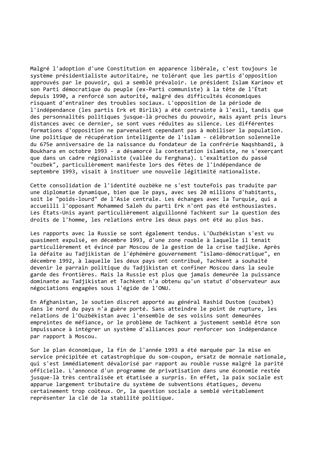 Prévisualisation du document Ouzbékistan (1993-1994)