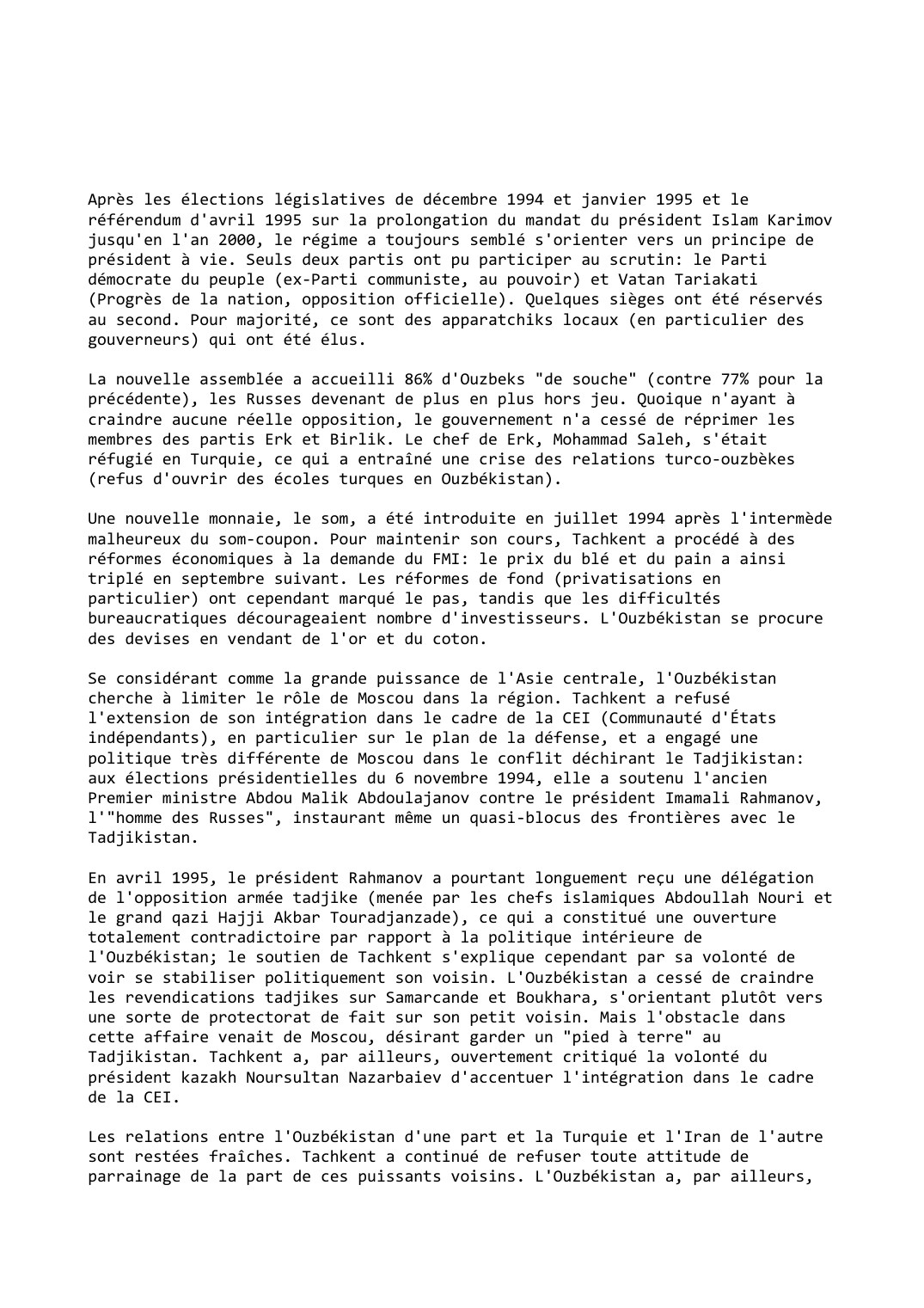 Prévisualisation du document Ouzbékistan (1994-1995)