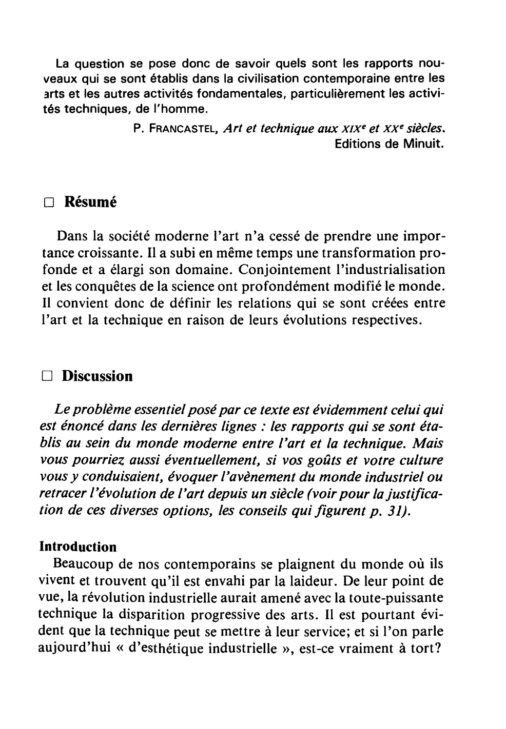 Prévisualisation du document P. FRANCASTEL, Art et technique aux XIXe et XXe siècles.