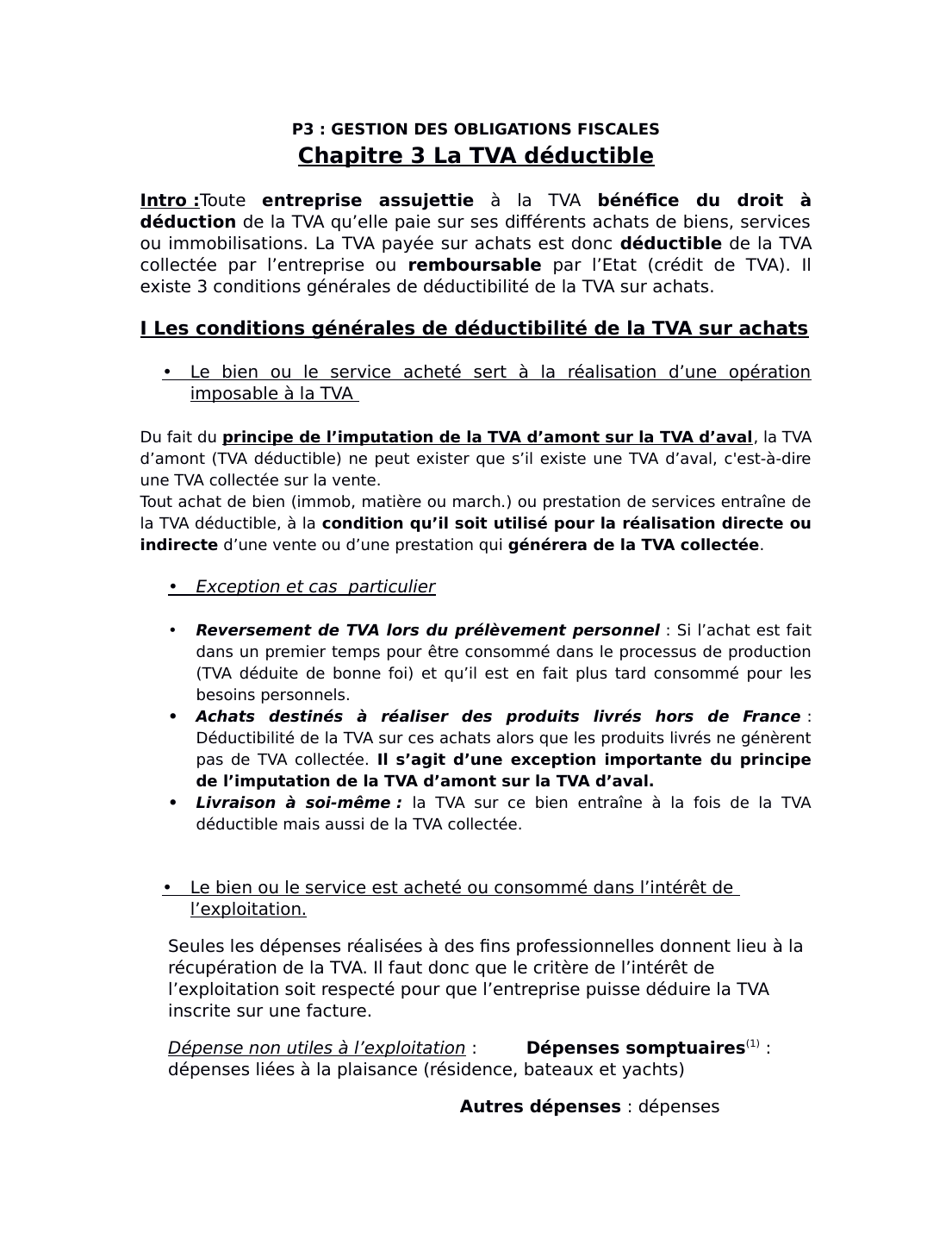 Prévisualisation du document P3 : GESTION DES OBLIGATIONS FISCALESChapitre 3 La
