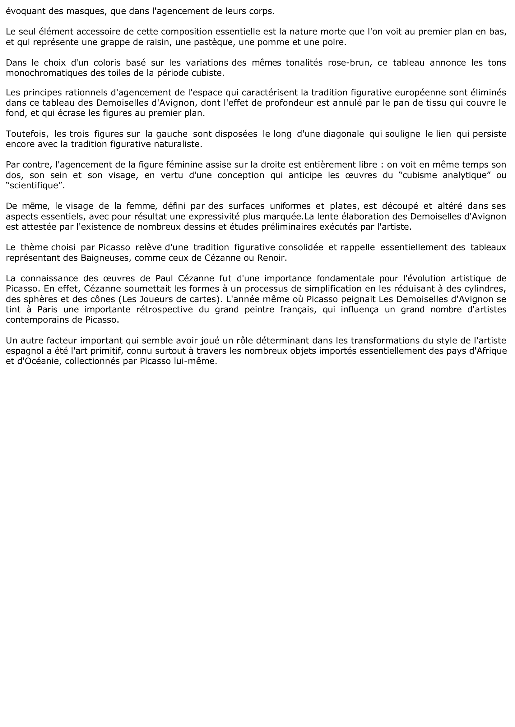 Prévisualisation du document Pablo PICASSO, Les Demoiselles d'Avignon (Etude du tableau)