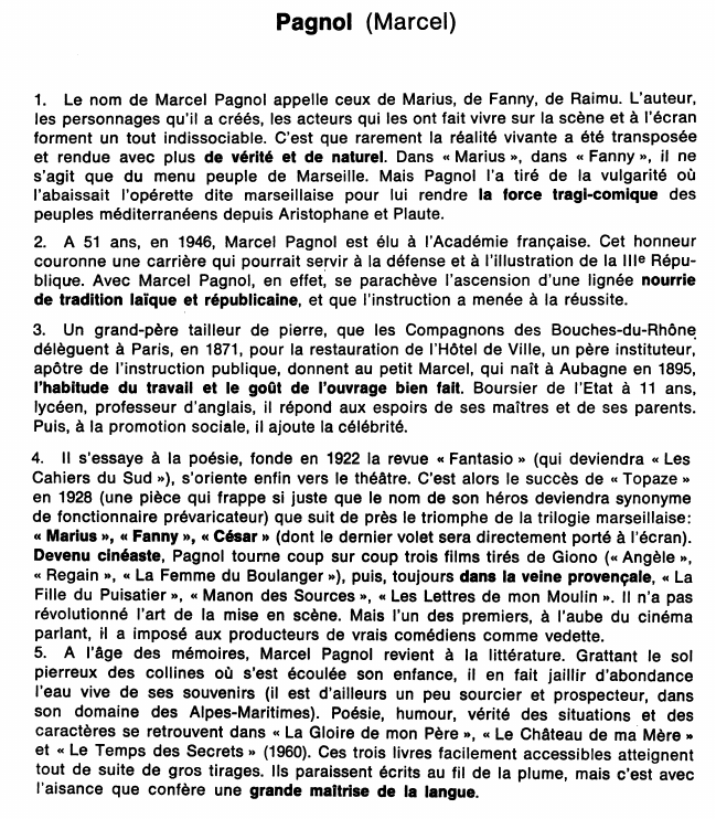 Prévisualisation du document Pagnol (Marcel)