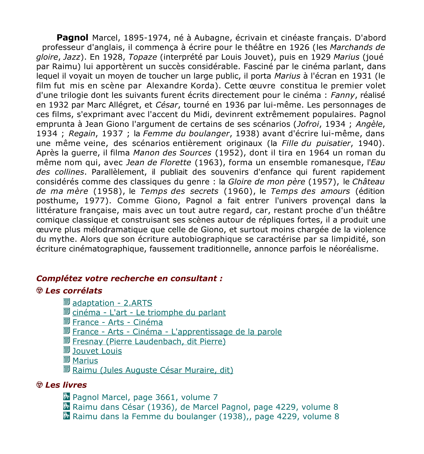 Prévisualisation du document Pagnol Marcel Ecrivain et cinéaste français